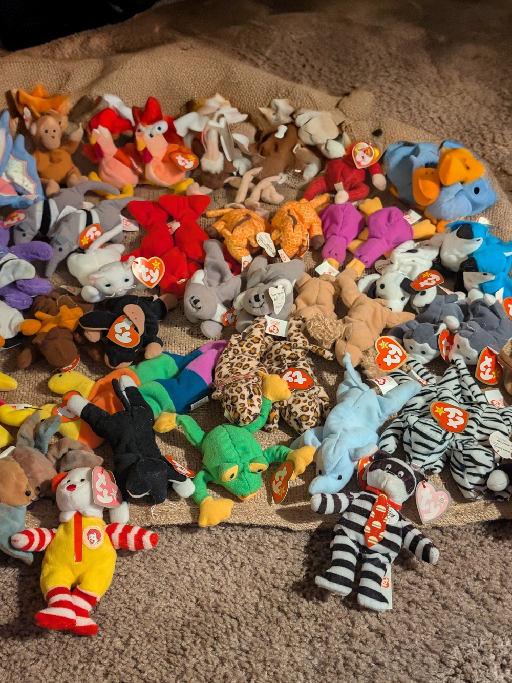 Vintage 50 Ty Teanie Beanie Babies Lot